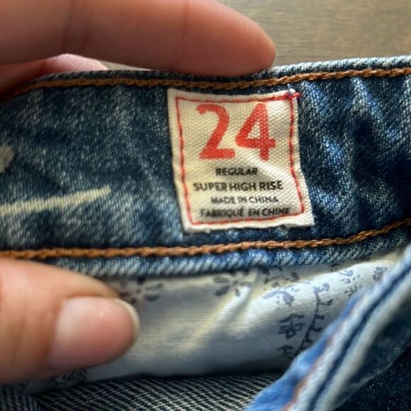 We the Free Super High Rise Denim Skirt Sz-24 - Picture 8 of 11